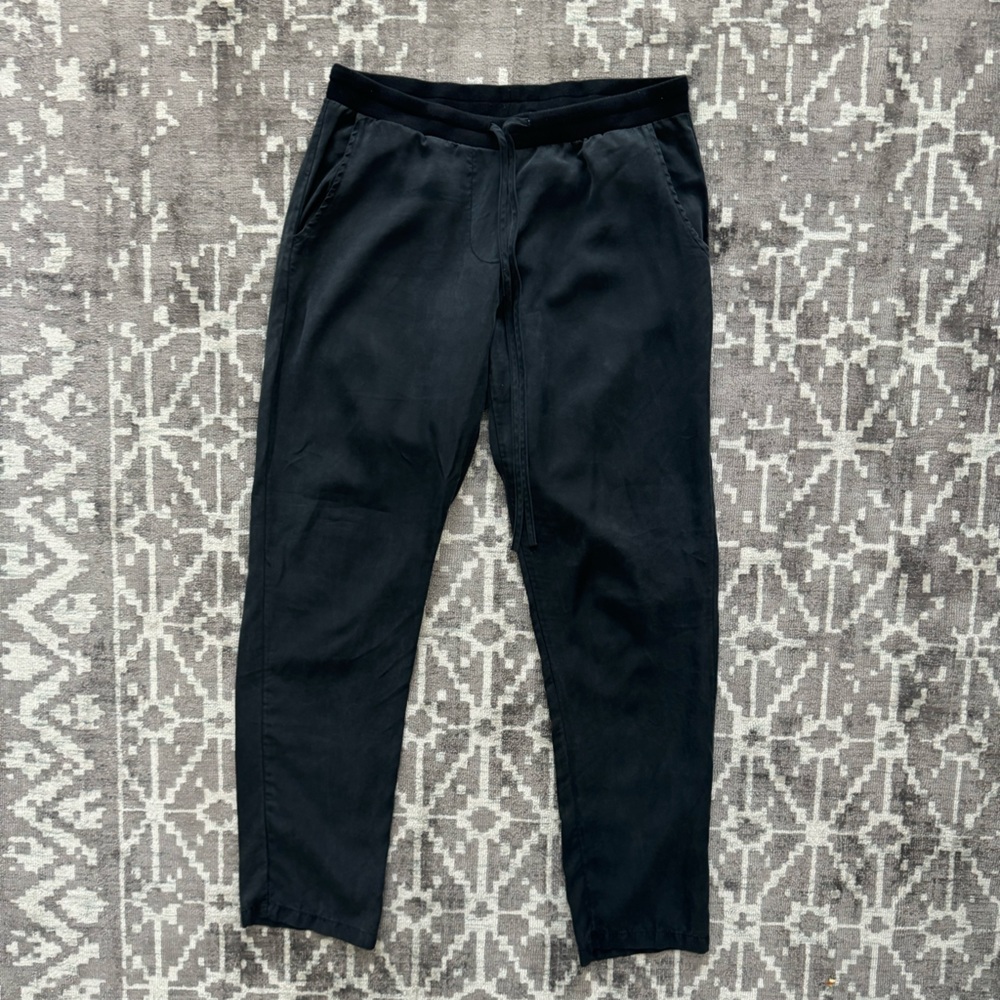 Mono B Black Tencel Pull On Tapered Pants Jogger Style Medium